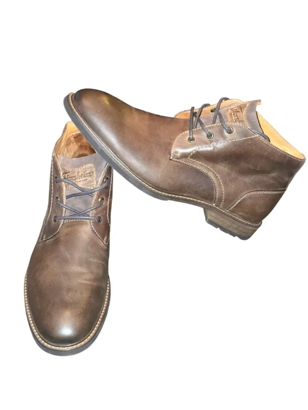 Florsheim Mens Lace-Up Leather Brown Chukka Boots Ortholite Size 10.5M CM2373